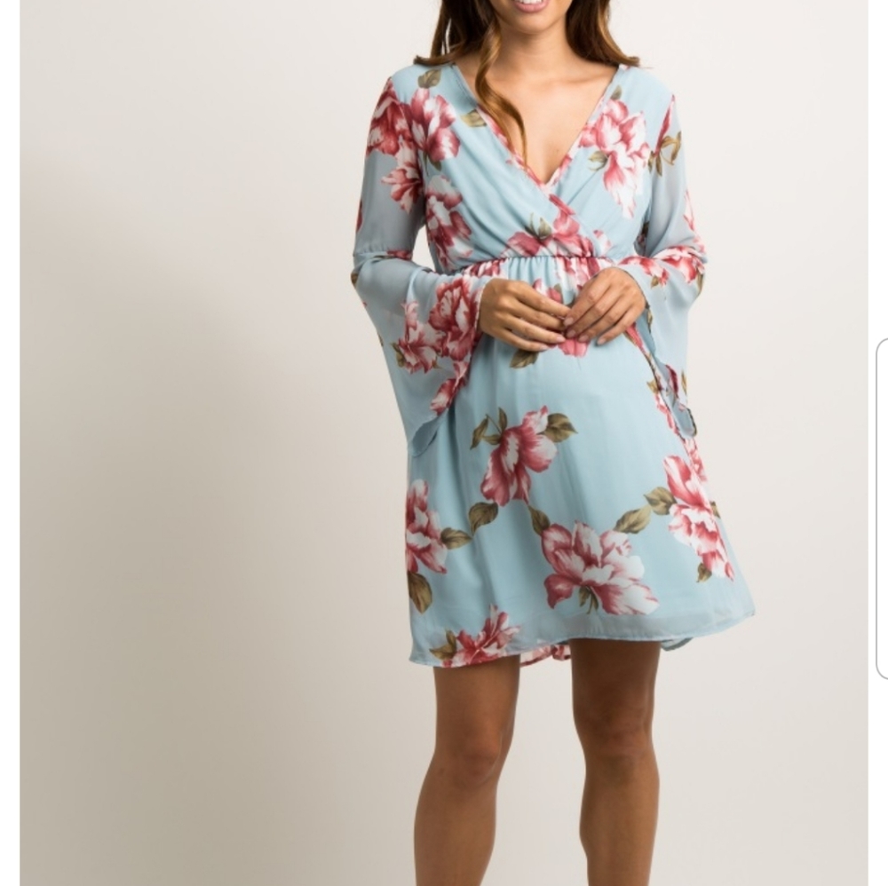 Bell Sleeve Maternity Dress